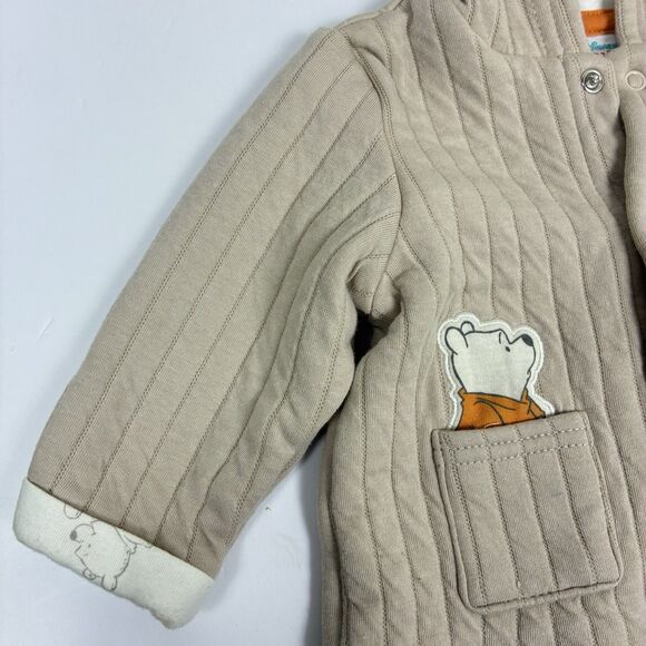 Disney Winnie the Pooh Baby Sweater Hoodie 6-9 Months Unisex Tan Brown Cozy - Picture 3 of 10